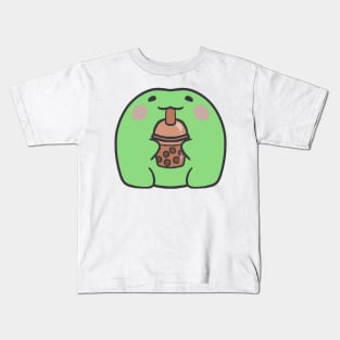 Choccy milk drinking frog Kids T-Shirt